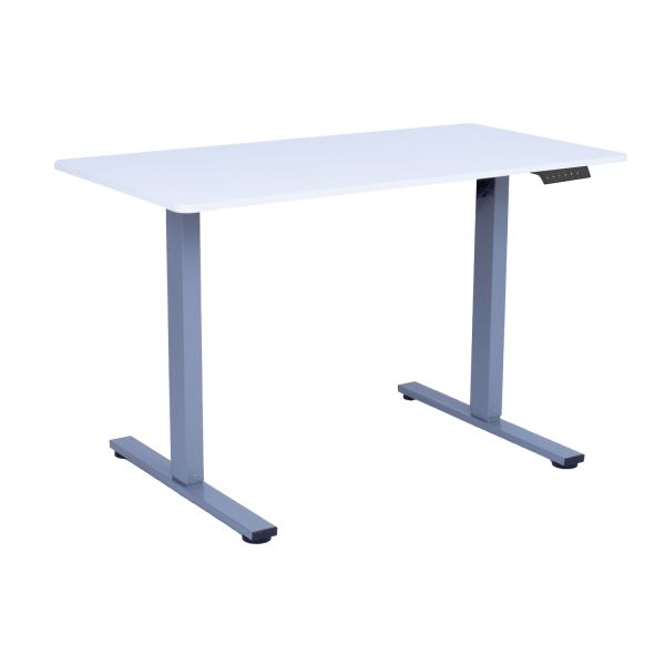 Desk ERGO FIT with 1 motor 120x60xH71,5-116cm, white/silver grey
