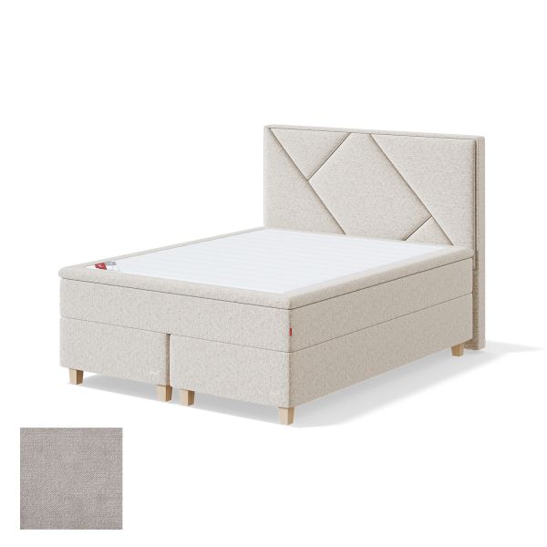 Continental bed RED CONTINENTAL CLIFF 180x200cm, soft, light grey