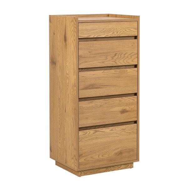 Kummut SACHA 50x40xH109cm, tammedekooriga melamiin