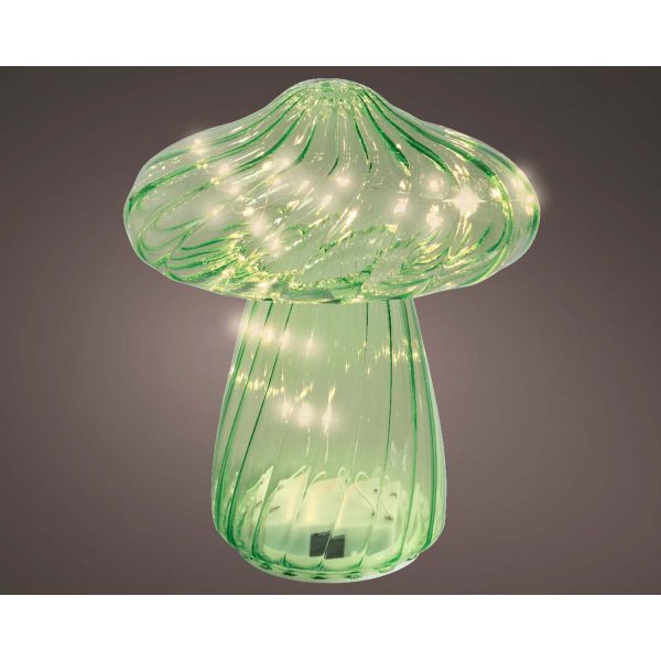 LED-light GLOW MUSHROOM H20cm, green