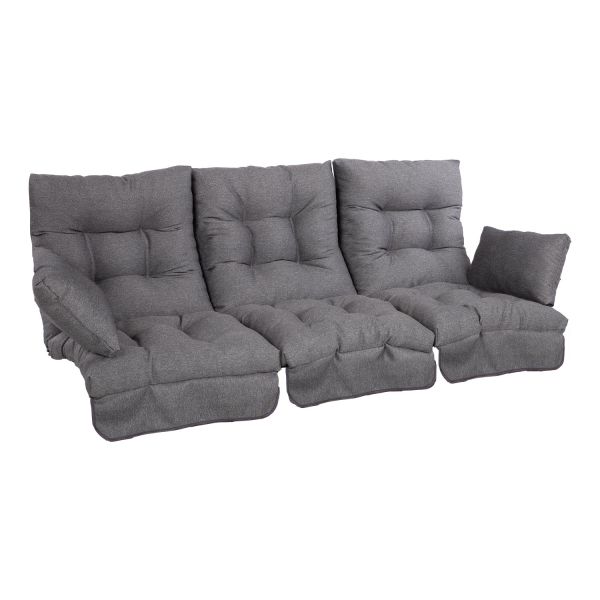 Kiigepadjad ROMA 108x56xH10cm, tumehall, 3tk