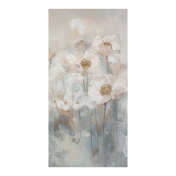 Картина маслом, 60x120 см, белые цветы