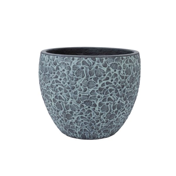 Lillepott FLORA D24xH19.5cm, must/hall