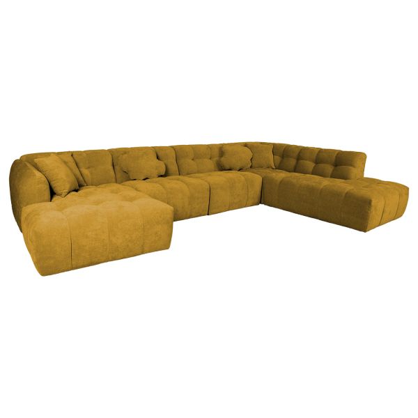 Corner sofa FORTE U-shape RC, brownish yellow