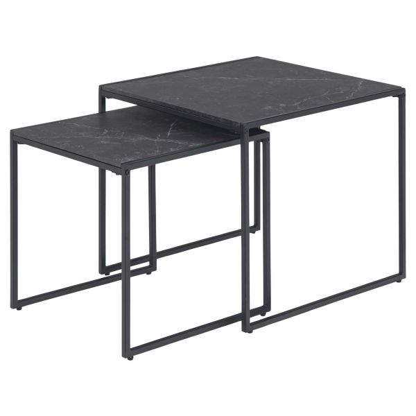 Coffee tables 2pcs INFINITY 50x50xH45cm, 40x40xH40cm, black