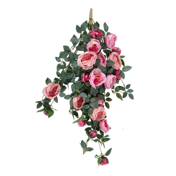 Искусственный цветок FLOWERY ветка H81см, розовая роза