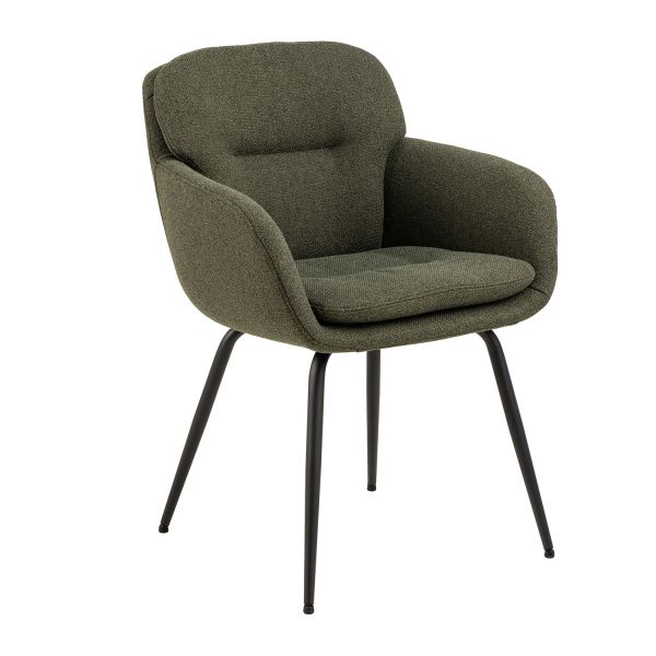 Dining chair DORA with armrest, green