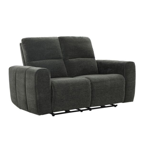 Recliner sofa MATIAS 2-seater with electric mechanism, grey