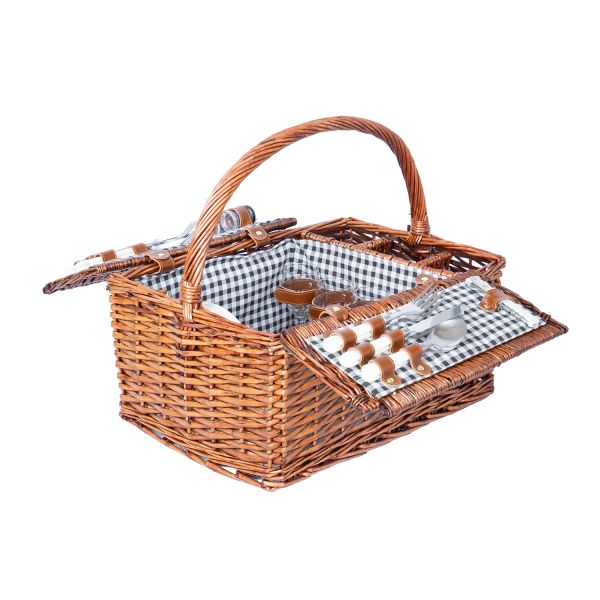 Picnic basket for 4 people, 46x33xH22/40cm