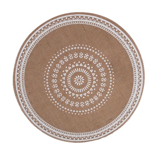 Lauamatt SUN D38cm, valge trükk, mix