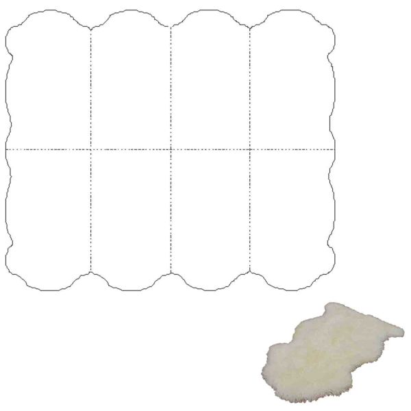 Lambanahast vaip MERINO M 8x, 170x180cm, valge