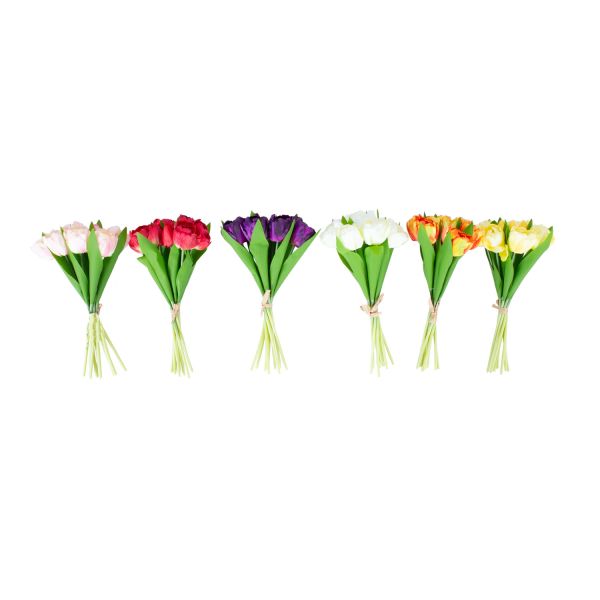 Искусственный цветок FLOWERLY H30см 10шт тюльпанов, микс