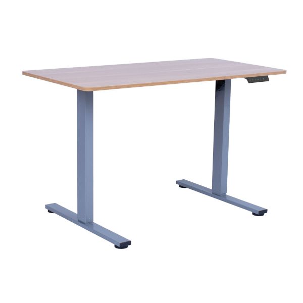 Desk ERGO FIT with 1 motor 120x60xH71,5-116cm, oak/silver grey