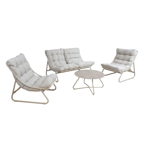 Garden furniture set SAMBA table, sofa and 2 chairs, light grey