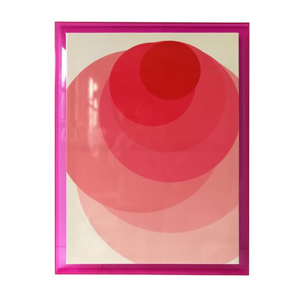 Холст с рамой WALLY 60x80см, розовый круг, акрил