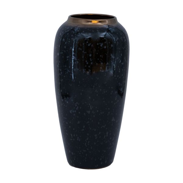 Vase TITAN STONE D17xH32cm, black/grey