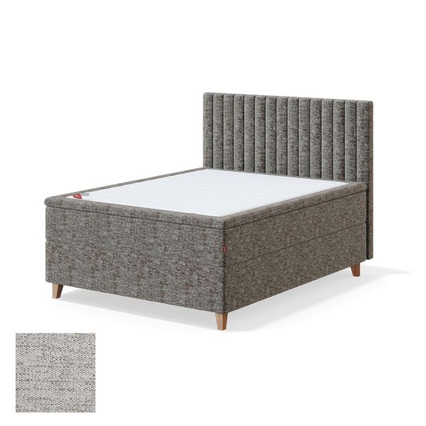 Continental bed 4 legs BLACK CONTINENTAL VERANO 160x200cm, firm, light grey