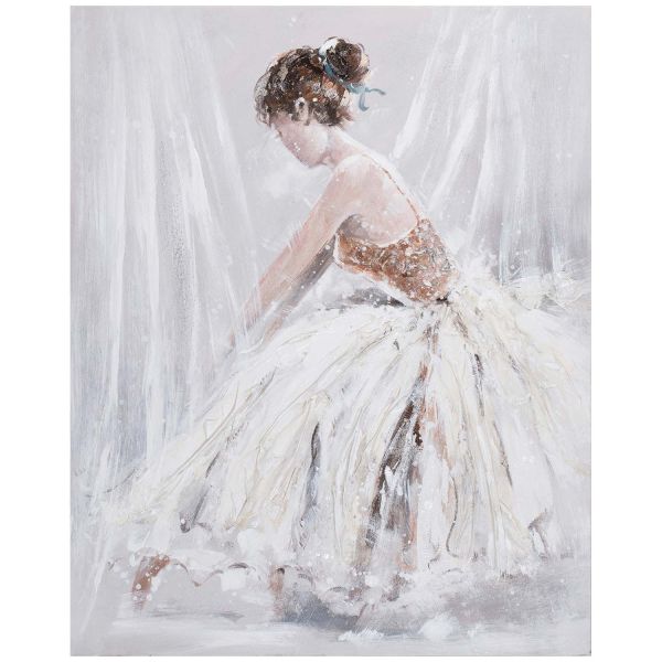 Oil painting 80x100cm, lady in white dress