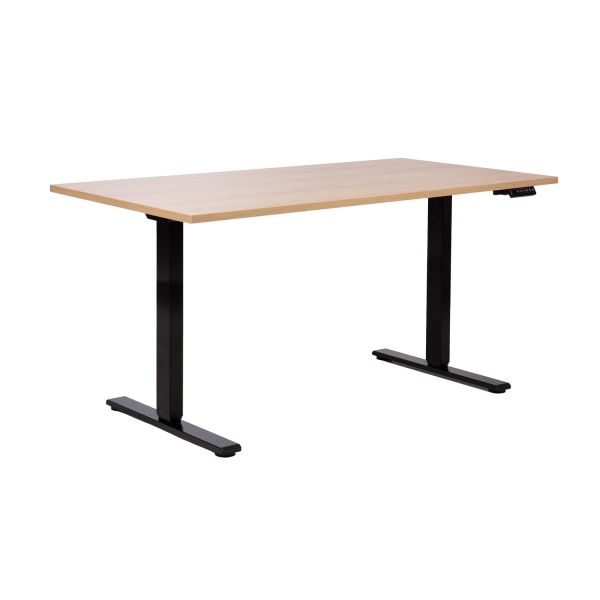 Desk ERGO PRO with 2 motor 140x70xH60-125cm, hickory/black