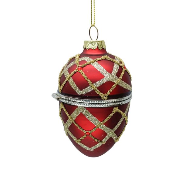 Рождественское украшение JOY EGG RED 9,5 см, стекло