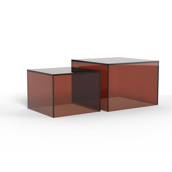 Diivanilauakomplekt DICE 50x50xH35cm, 40x40xH30cm, pruun