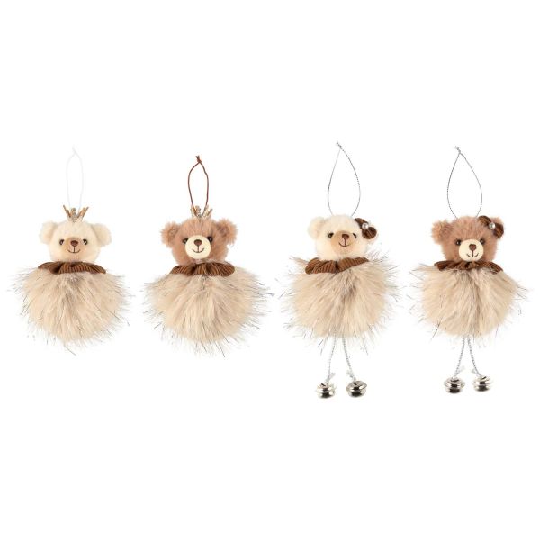 Winteria Ornament Teddy Bear fluffy 10 cm assortment display