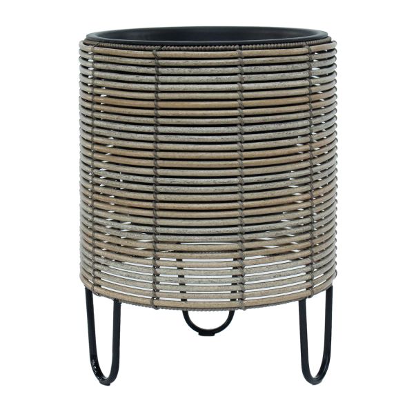 Кашпо WICKER D36xH48cm, бежево-серый