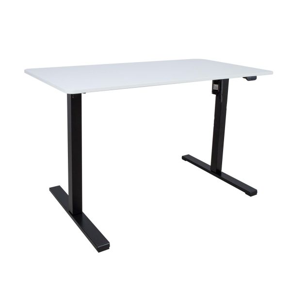 Töölaud ERGO OPTIMAL 1-mootoriga 120x60xH71-116cm, valge/must