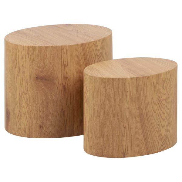 Diivanilauad 2tk MICE 48x33xH40cm, 40x24,5xH33cm, naturaalne