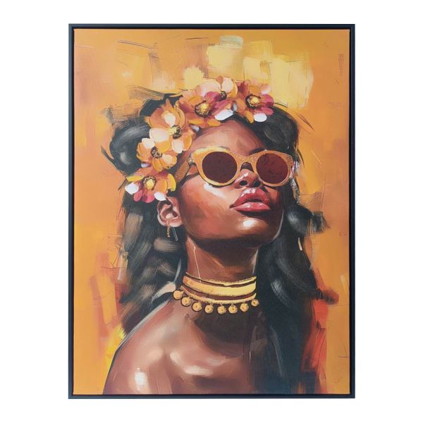 Холст с рамой WALLY 60x80см, женщина и цветы 2