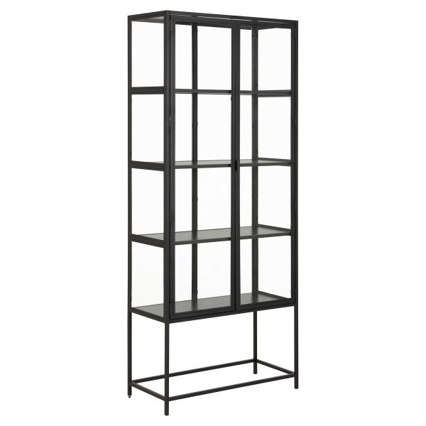Шкаф-витрина SEAFORD 77x35xH185,6cm, черный
