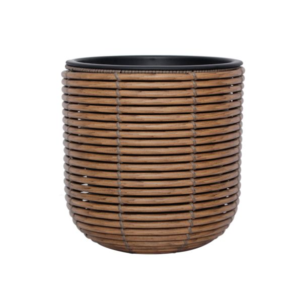 Planter WICKER D27xH28cm, brown