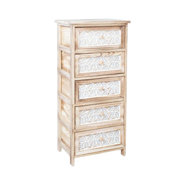Chest of drawers KASEKE with 5 storage units 40x29x90cm, natural