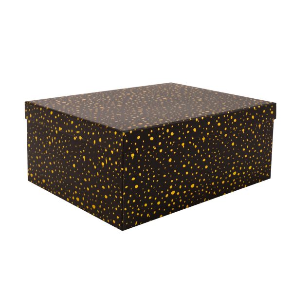 Box DIANA-1, with a lid 37,5x29xH16cm, black/gold