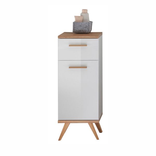 Alumine vannitoakapp 923, 50,5x33xH89,5cm, valge/tamm