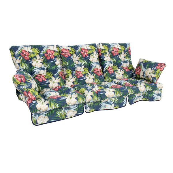Kiigepadjad ROMA 108x56x10cm, tume lillemuster, 3tk
