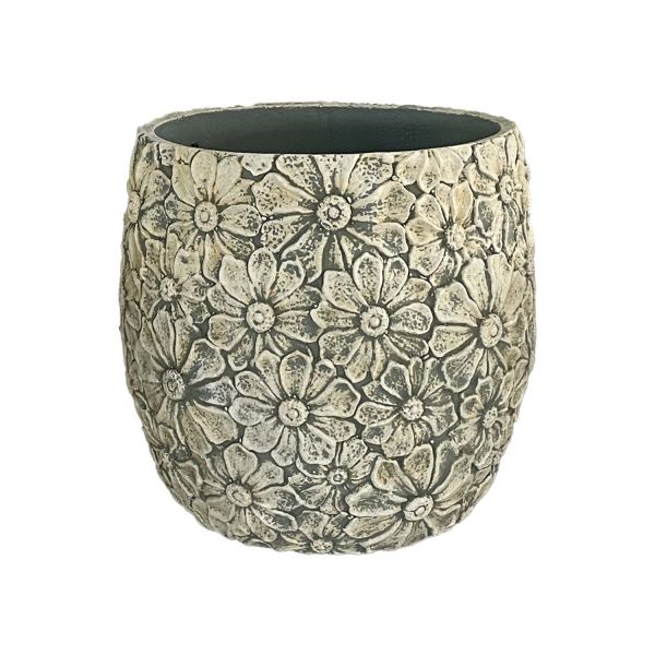 Plant holder SUNNY DAISY D35.5xH33cm white/grey