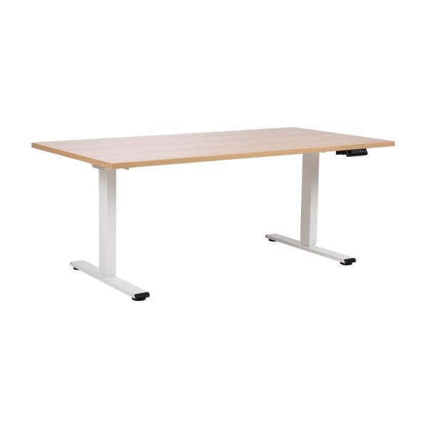 Desk ERGO PRO with 2 motor 160x80xH60-125cm, hickory/white