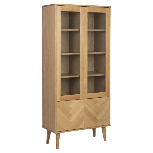 Шкаф-витрина NAGANO 80x37xH178cm, натуральный