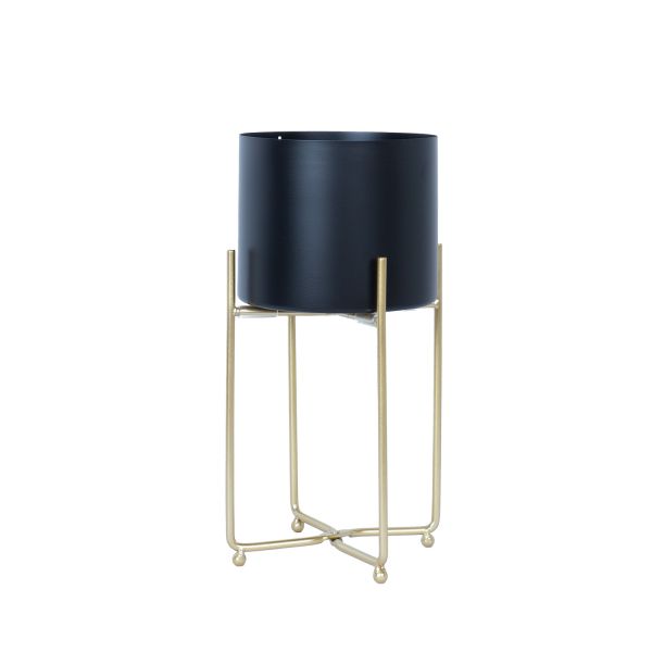 Flowerstand DEIA BLACK S 19,5x18xH37cm, black/golden