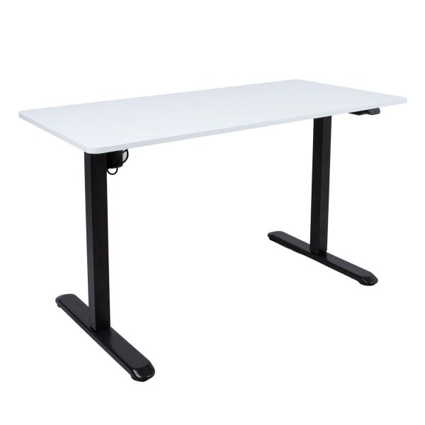 Töölaud ERGO LIGHT 1-mootoriga 120x60xH73-118cm, valge/must