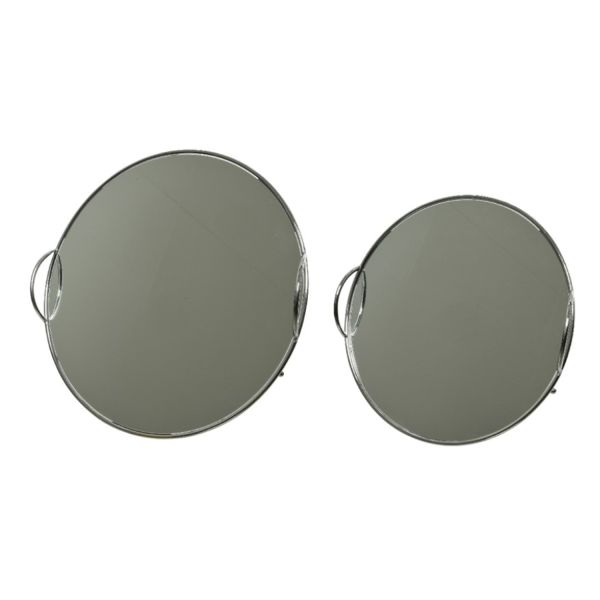 Tray glass mirror SILVER-1, D35xH4cm