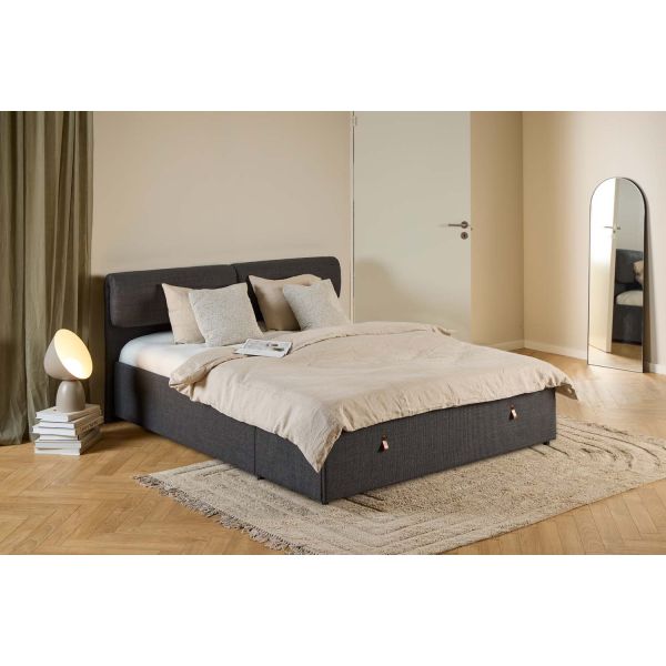 Bed CALVI 140x190cm, grey