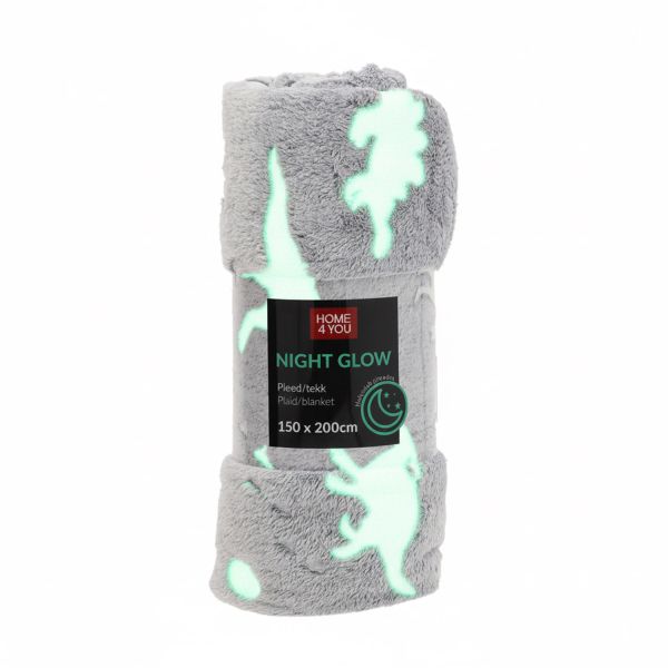 Плед NIGHT LIGHT 150х200см, динозавры
