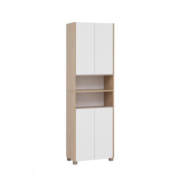 Vannitoakapp JUBA 57x33xH186,5cm, valge/tamm
