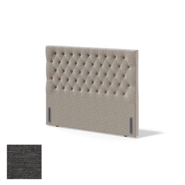 Headboard RED/BLACK SOLHALL MANGO 140cm, dark grey