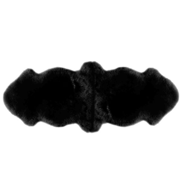 Ковёр из шкуры овцы MERINO M 2x, 50x180см, чёрный