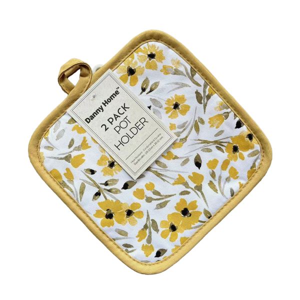 Pot cloths AIMAI 2pcs 20x20cm, yellow flower