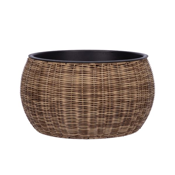 Lillepott WICKER D48xH26cm, helepruun