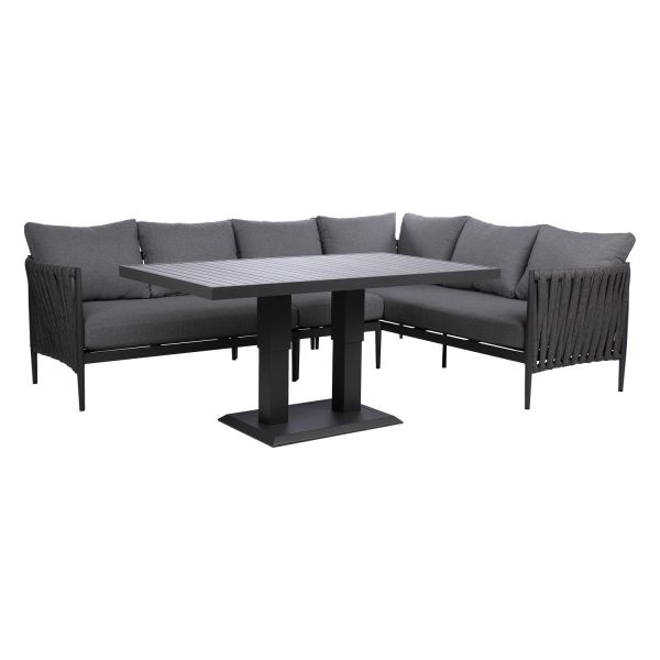 Garden furniture set BRISTOL corner sofa and table, grey